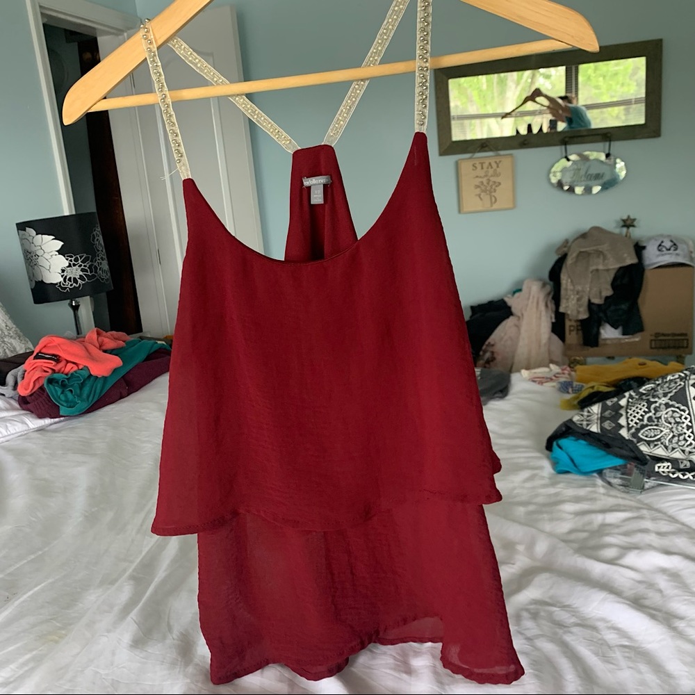 Garnet/ Burgundy flowy tank top